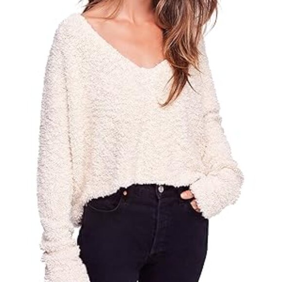 Free People Women's Popcorn Cropped Sweater - Picture 6 of 6